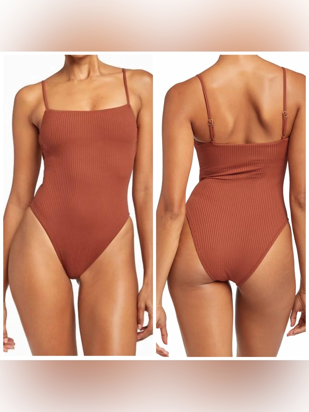 (VA-6) NWT Vitamin A Jenna One Piece Swimsuit In Rust SIze: 4/XS